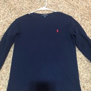 rl navy & red long sleeve